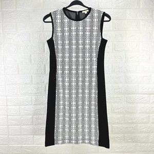 SHOSHANNA sheath dress sleeveless stretchy knit black white -  SZ 2